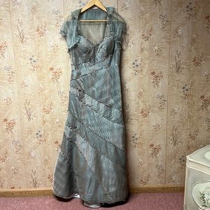 Formal Iridescent green/silver maxi